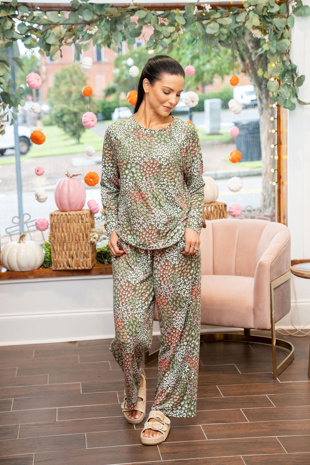 Mary Square| Annie Pajama Set, Open Meadows