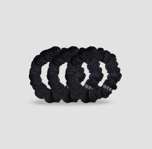 Jet Black Terry Cloth Scrunchie Large