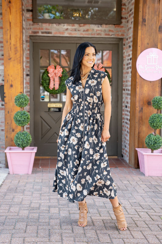 Put It In Neutral Midi Dress, Black