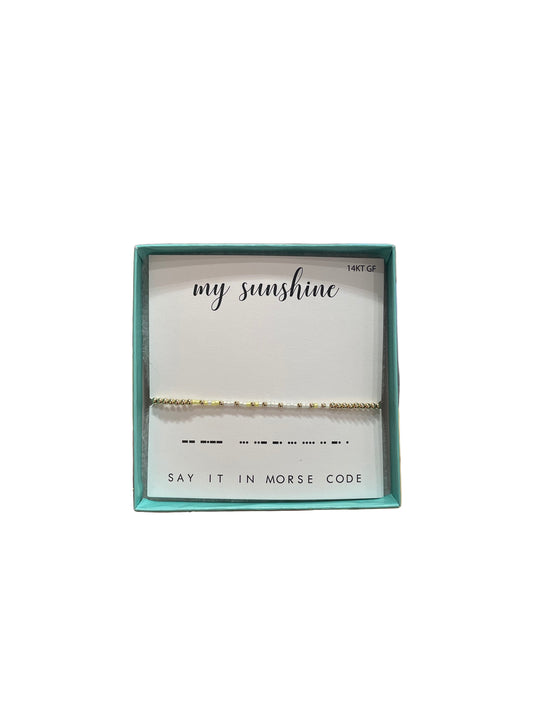 Morse Code 14K Gold Filled Stretch Bracelet, My Sunshine