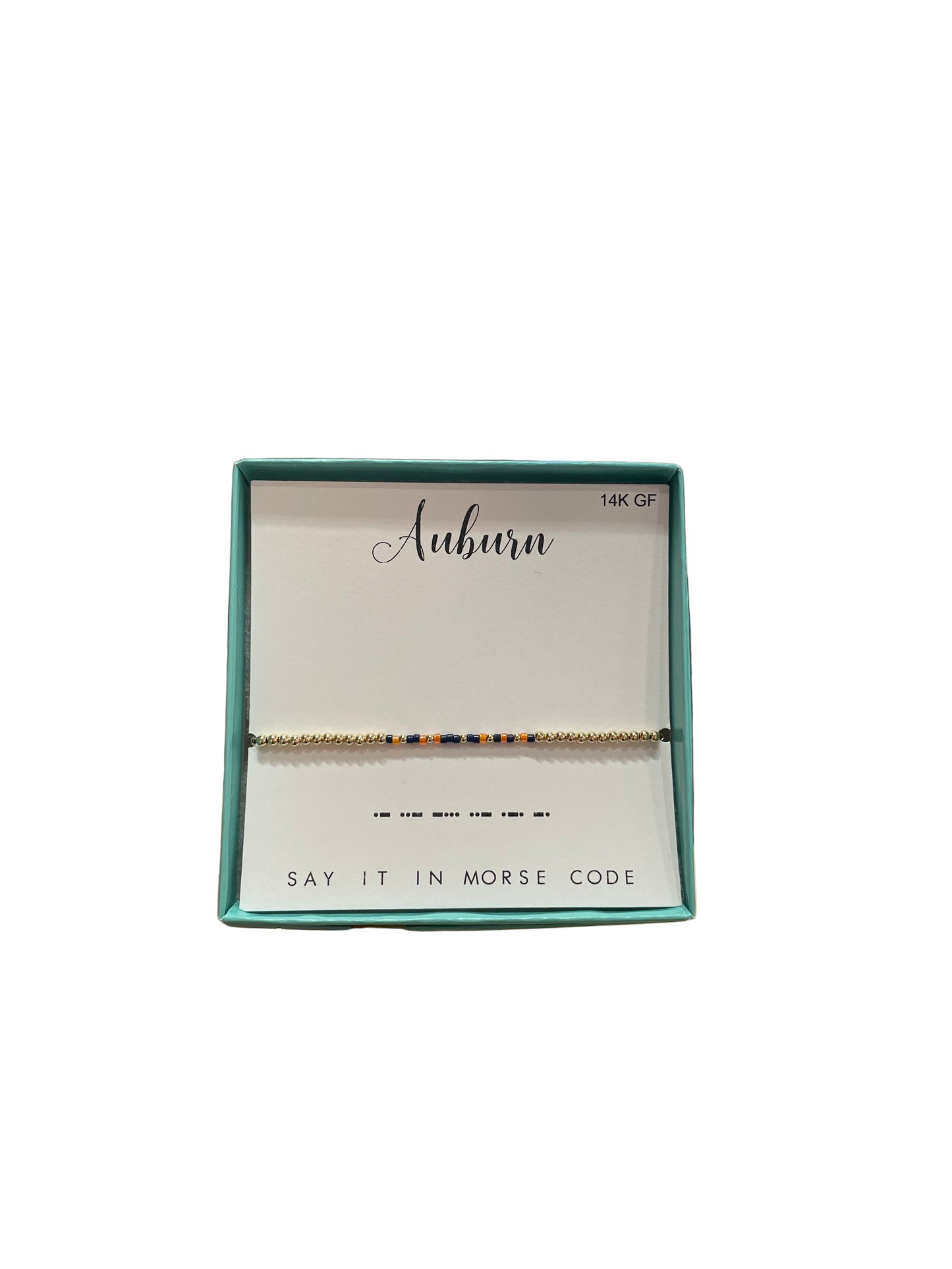 Morse Code 14K Gold Filled Stretch Bracelet, Auburn