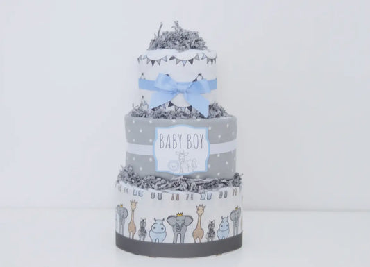 Baby Boy Diaper Cake Gift Set-Royal Safari