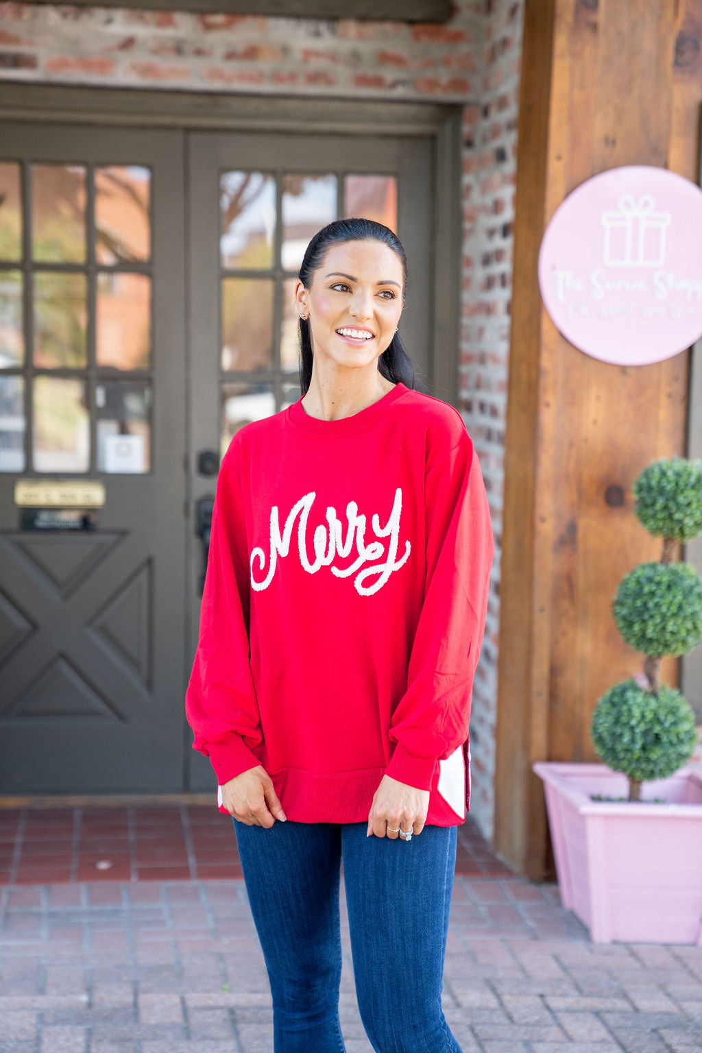 Mary Square Lakelyn Sweatshirt, Merry Bow