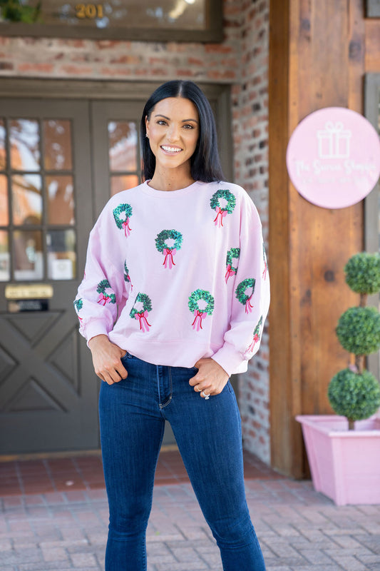 Mary Square Millie Sweatshirt, Wreaths