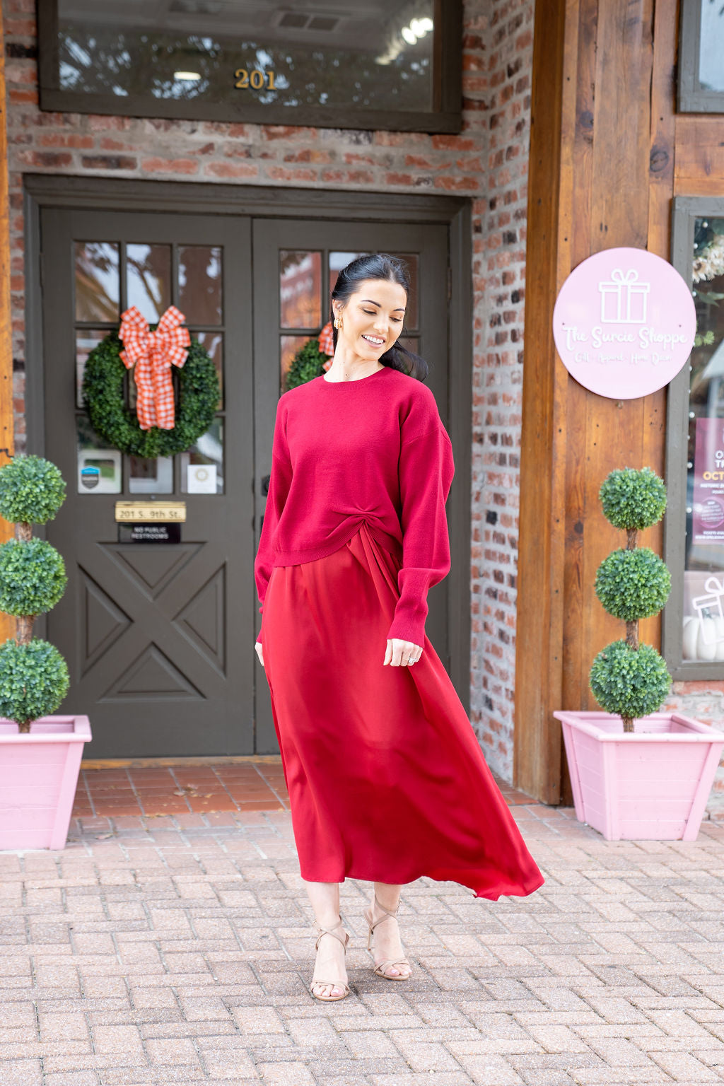 Mistletoe Layered Sweater Midi Dress