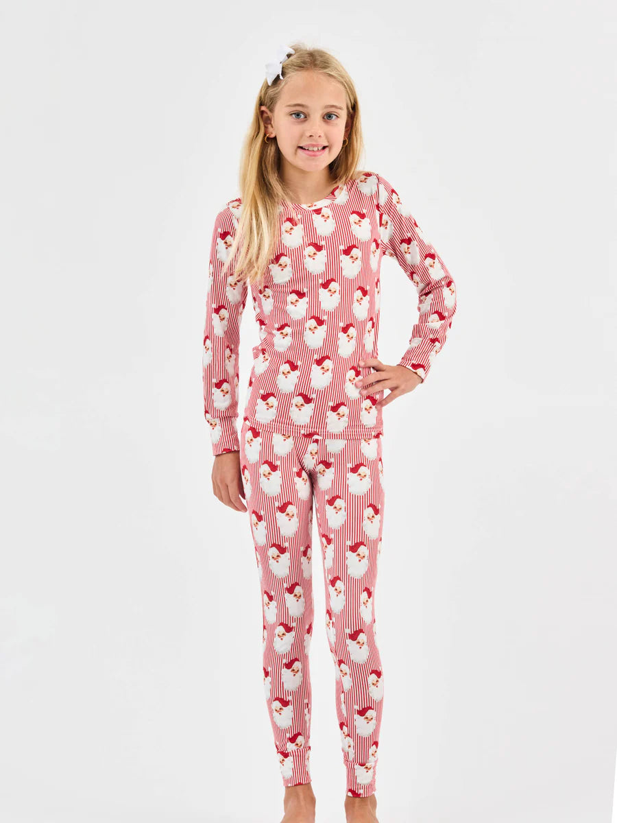 Mary Square Kids Pajama Set, Santa Baby Red