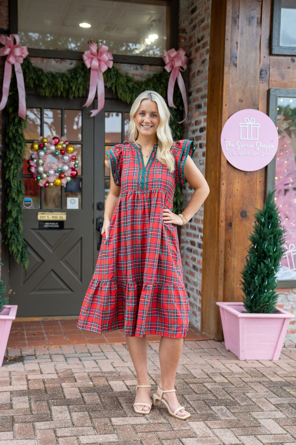 Clara Tartan Plaid Midi Dress
