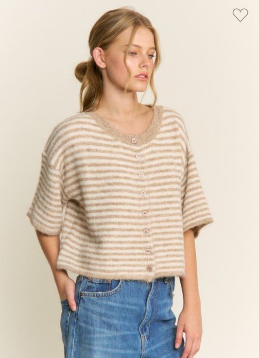 Lou Striped Knit Cardigan