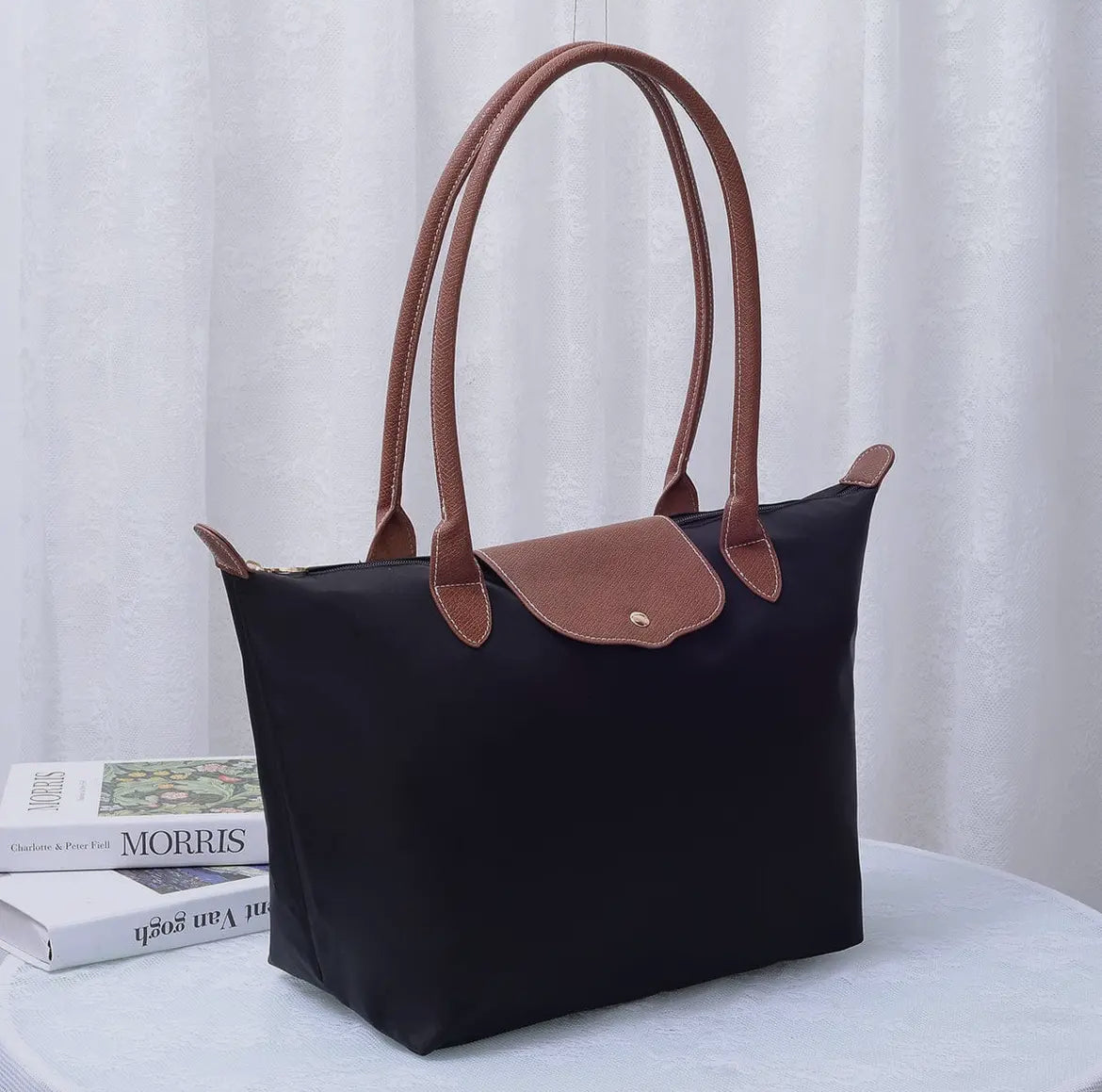Luxe Nylon Tote Bag BLACK