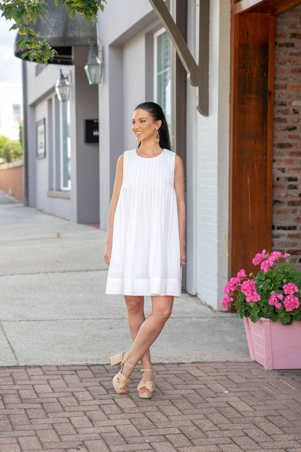 Sail Away White Sleeveless Dress