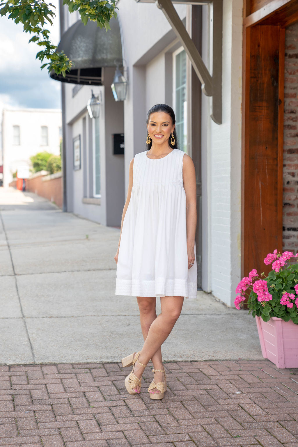 Sail Away White Sleeveless Dress