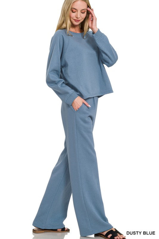 Rory Sweatpants Set, Dusty Blue