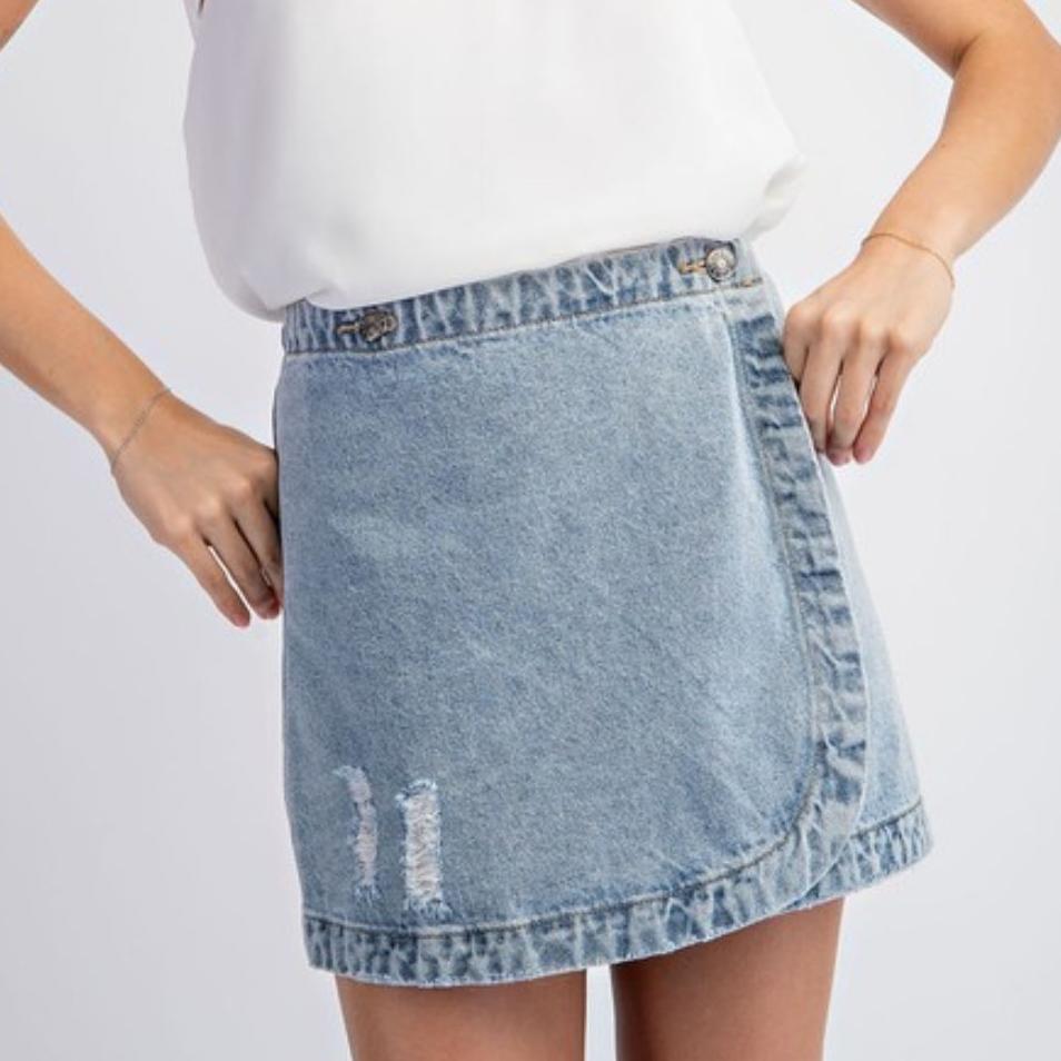 Denim Wrap Skirt