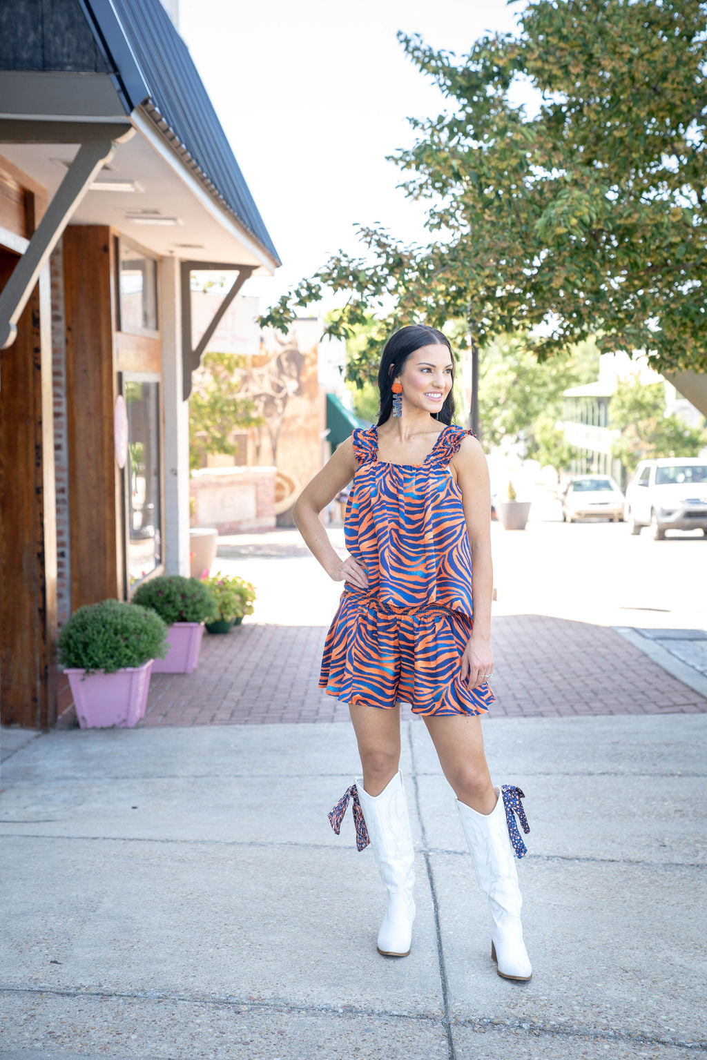 Zoey Ruffle Swing Tank, War Eagle