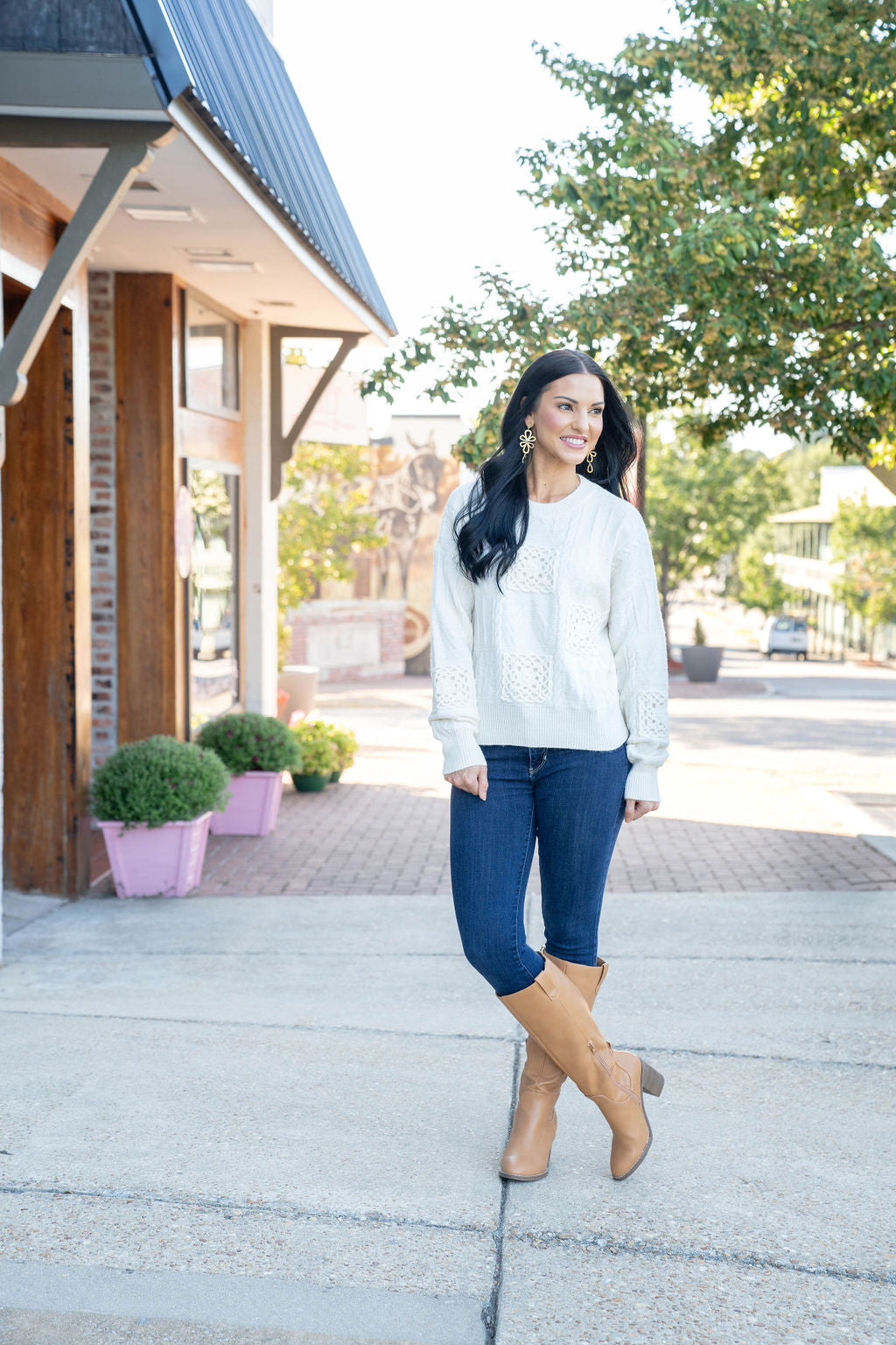 Crochet Sweater, Cream