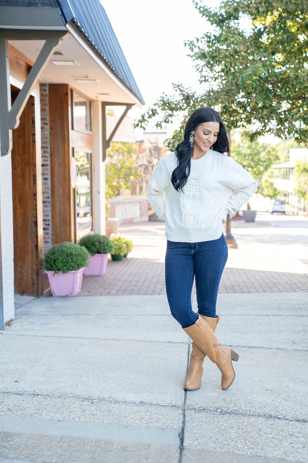 Crochet Sweater, Cream