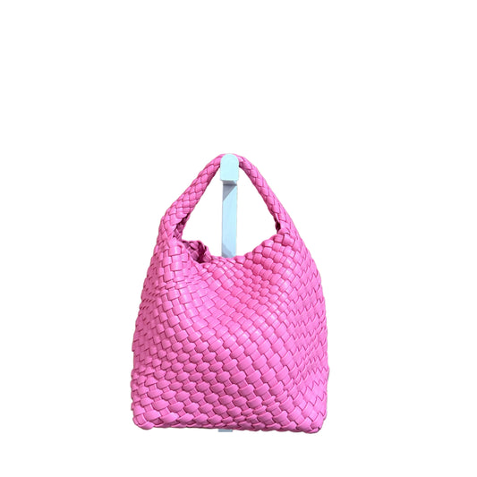 Soho Woven Medium Bag, Hot Pink