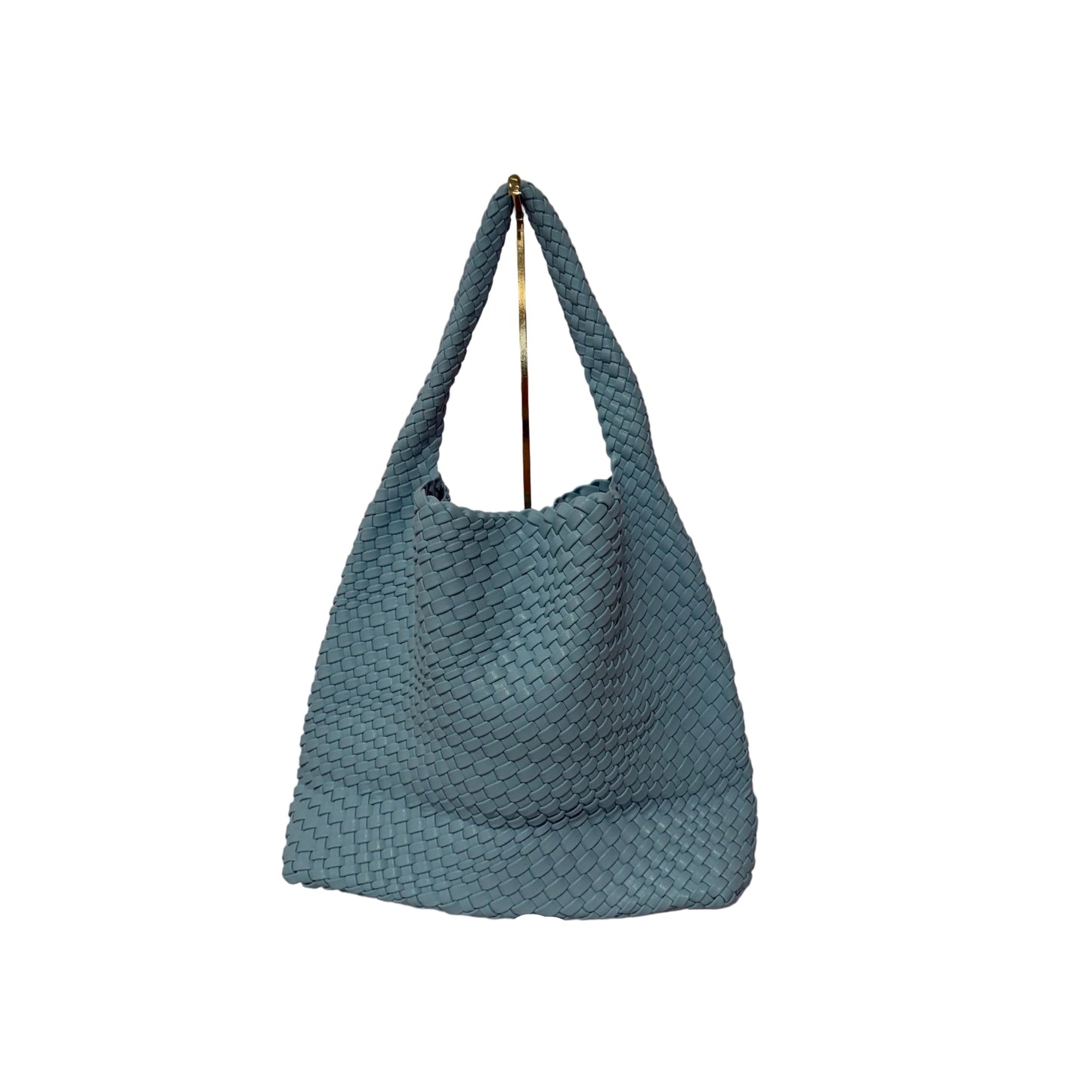 Soho Woven Shoulder Bag, Light Blue
