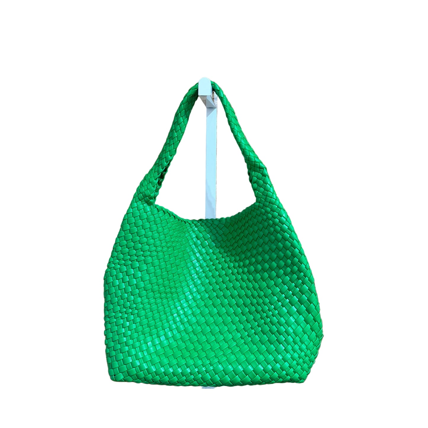 Soho Woven Shoulder Bag, Kelly Green