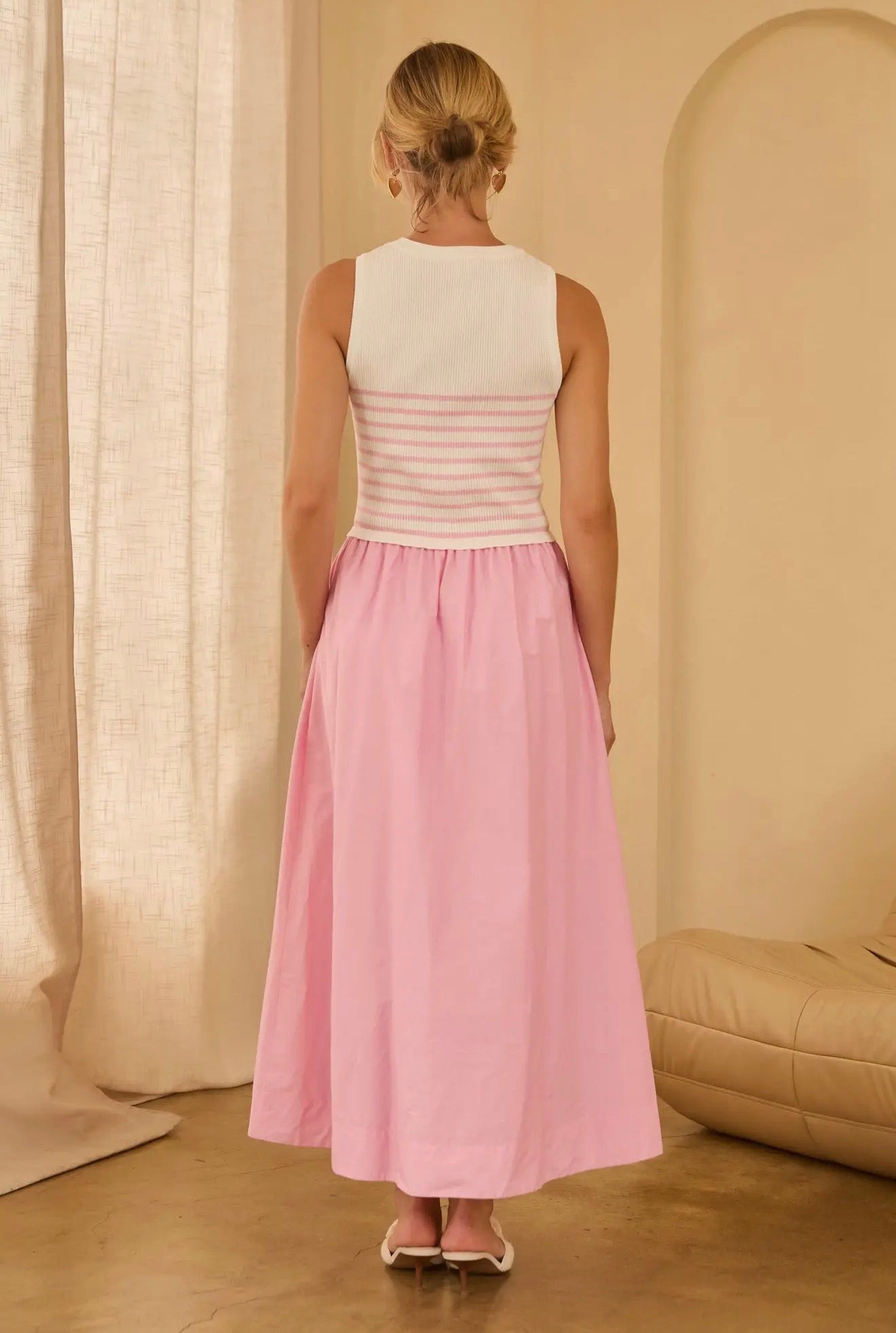 Adeline Pink Stripe Dress