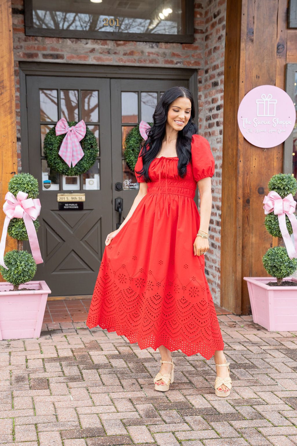 Scarlet Sweetheart Midi Dress