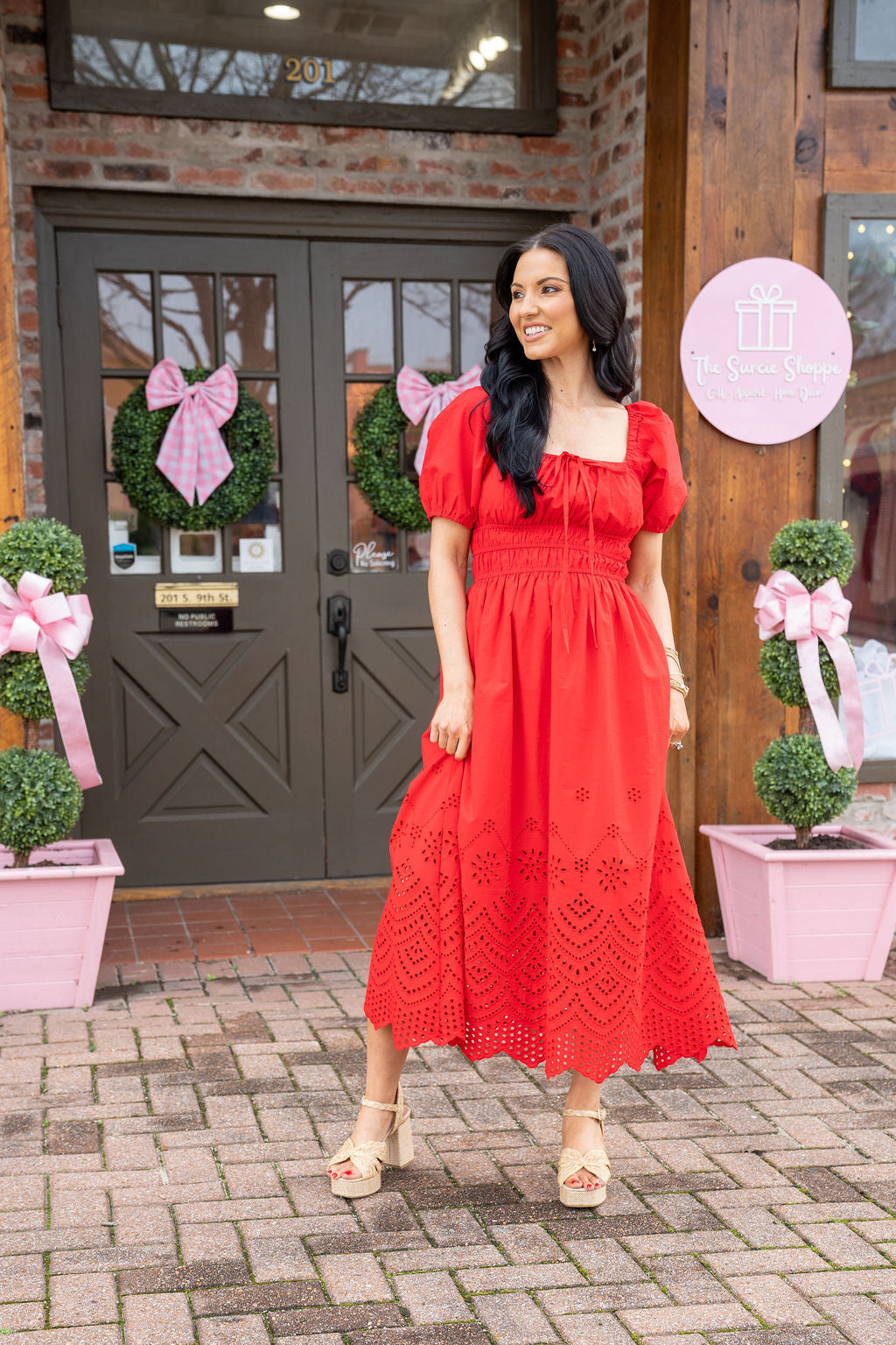 Scarlet Sweetheart Midi Dress