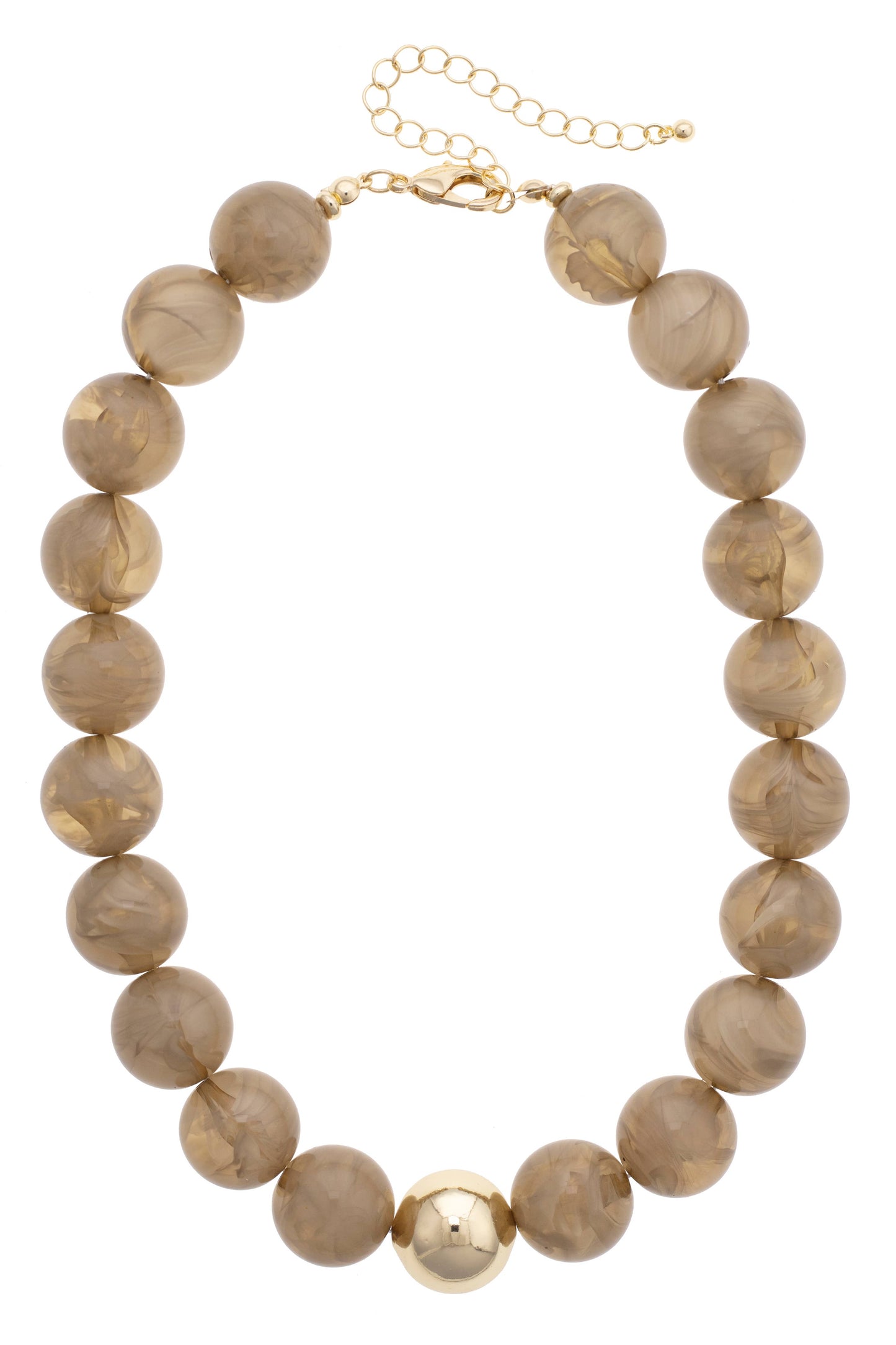 Marjorie Beaded Necklace: Smokey Taupe