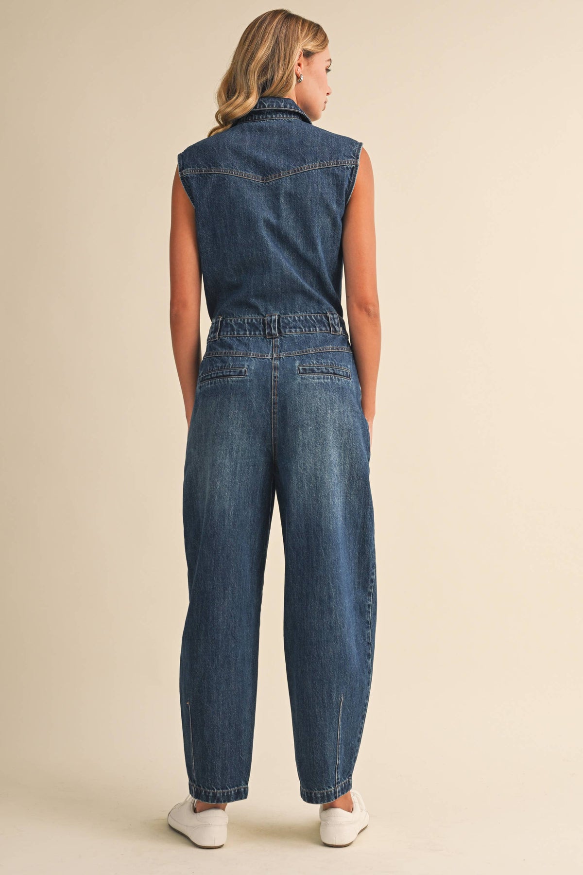 LEXI DENIM SLEEVELESS JUMPSUIT