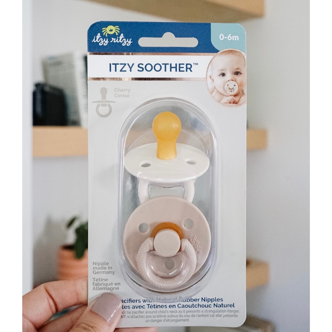 Itzy Soother™ Natural Rubber Paci Sets: Pink Bow 0-6 M