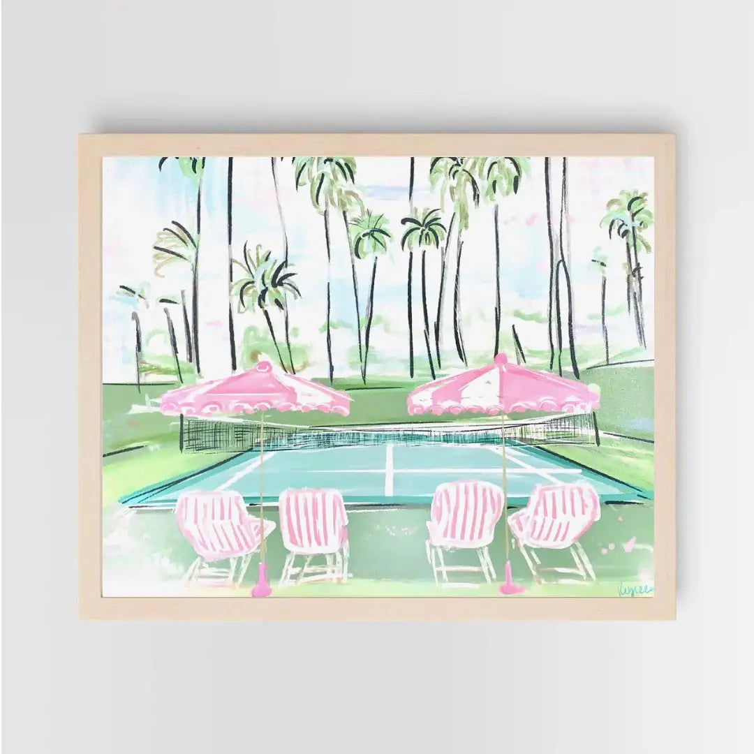 TENNIS IN PARADISE - Art Print: 18x24