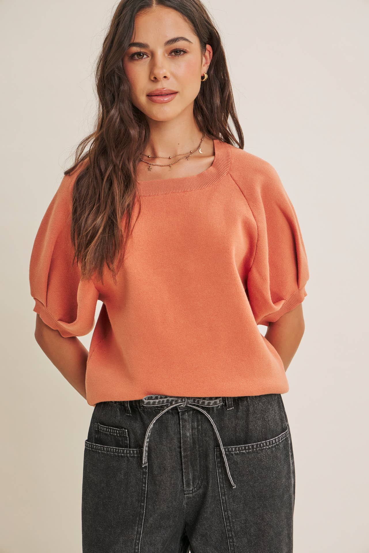 MALLORY SWEATER, ORANGE
