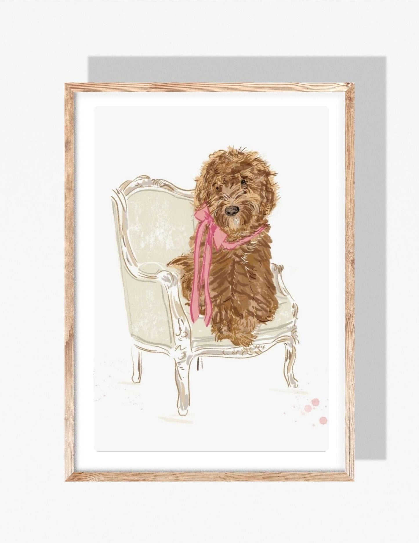 SIT PRETTY DOODLE PINK - Art Print: 11x14