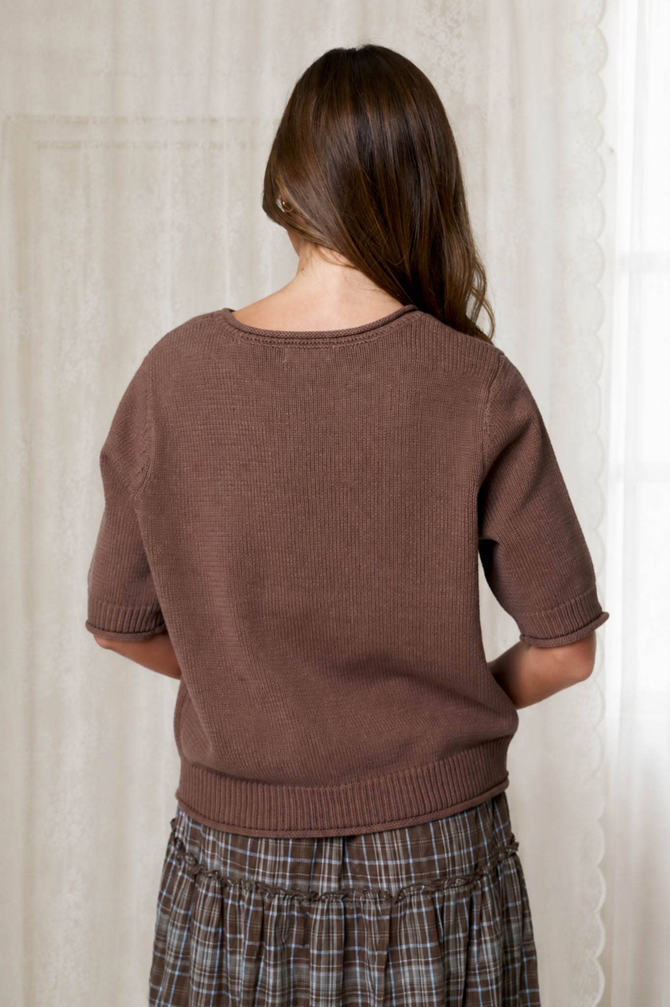 CARMEN KNIT SWEATER, CHOCOLATE BROWN