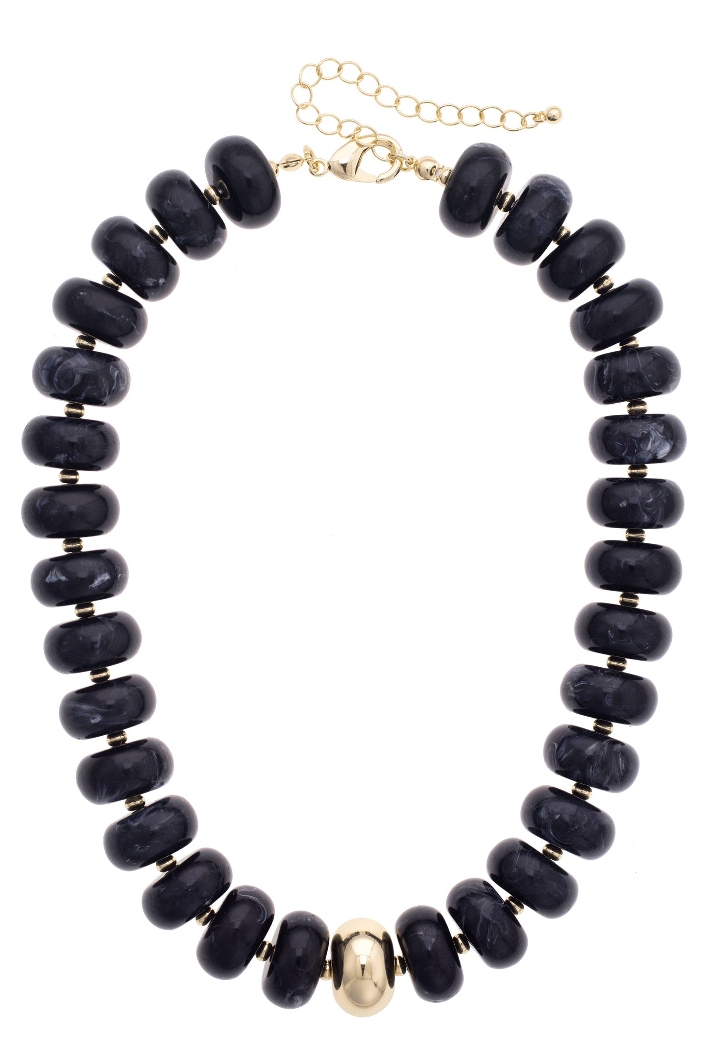 San Sebastián Beaded Resin Necklace: Black