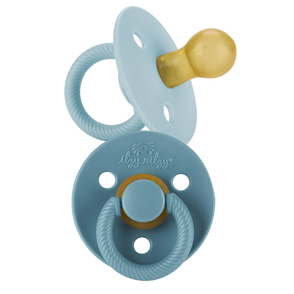 Itzy Soother™ Natural Rubber Paci Sets: Pink Bow 0-6 M