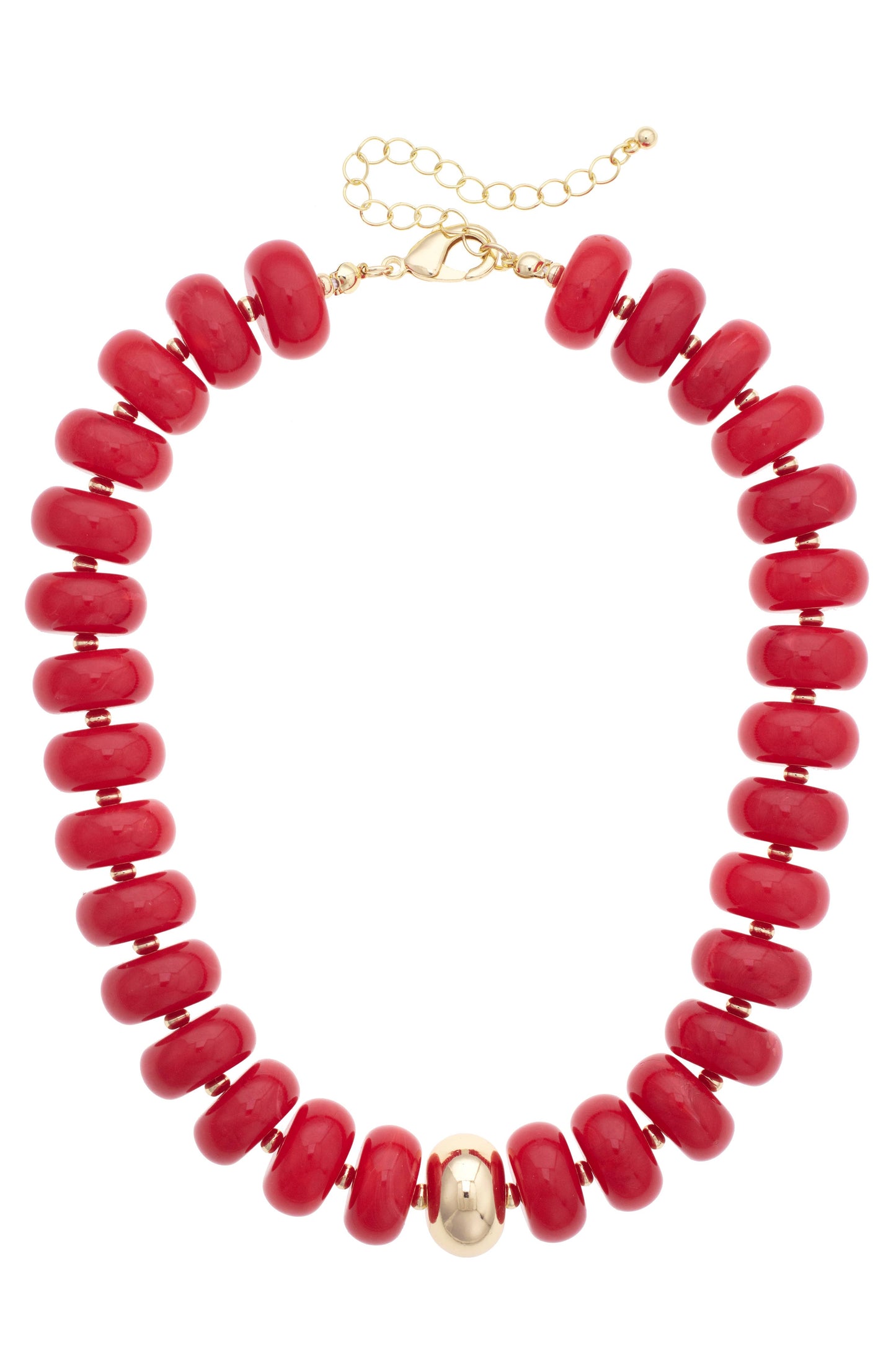 San Sebastián Beaded Resin Necklace: Red