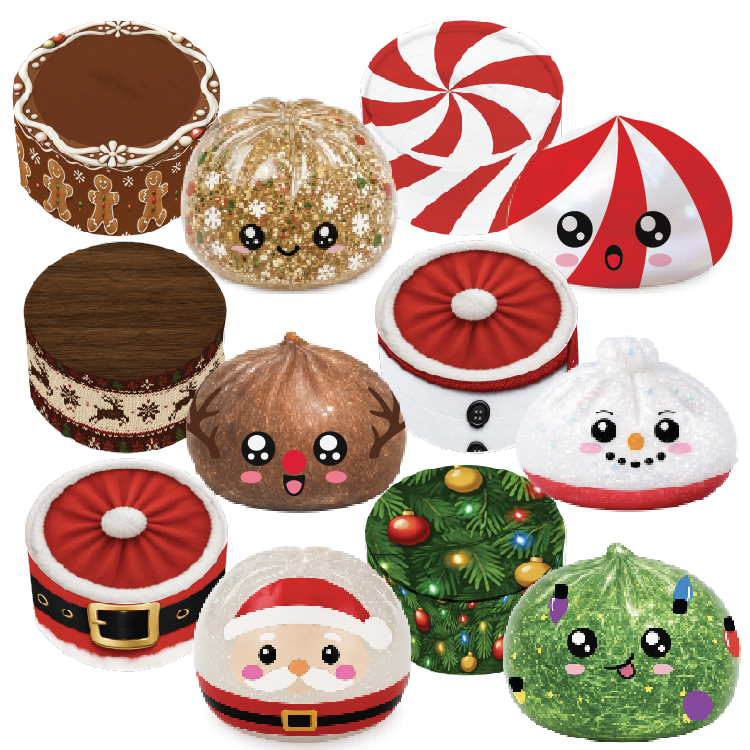 Fun Doh Christmas Dumpling Squishy Toy 12pc Holiday Display: Wholesale Price