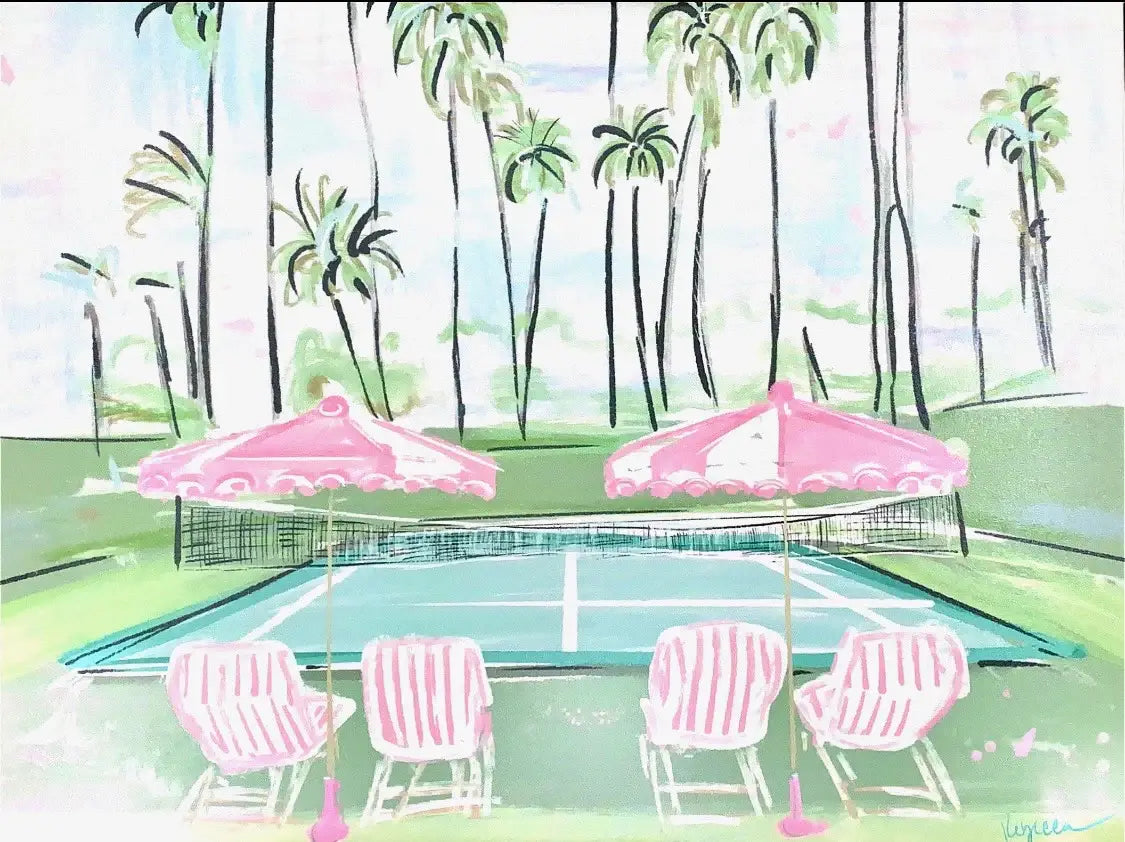 TENNIS IN PARADISE - Art Print: 18x24