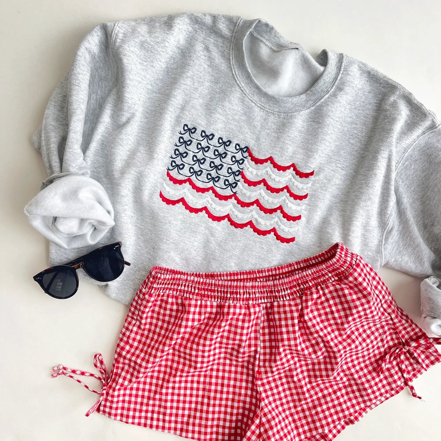 USA Bow and Scallop Crewneck Sweatshirt