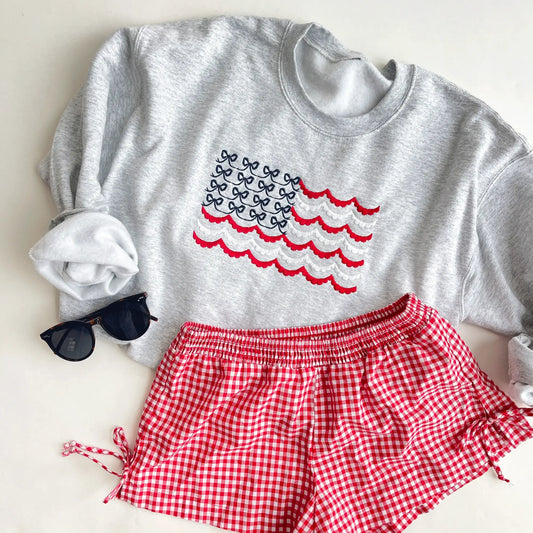 USA Bow and Scallop Crewneck Sweatshirt