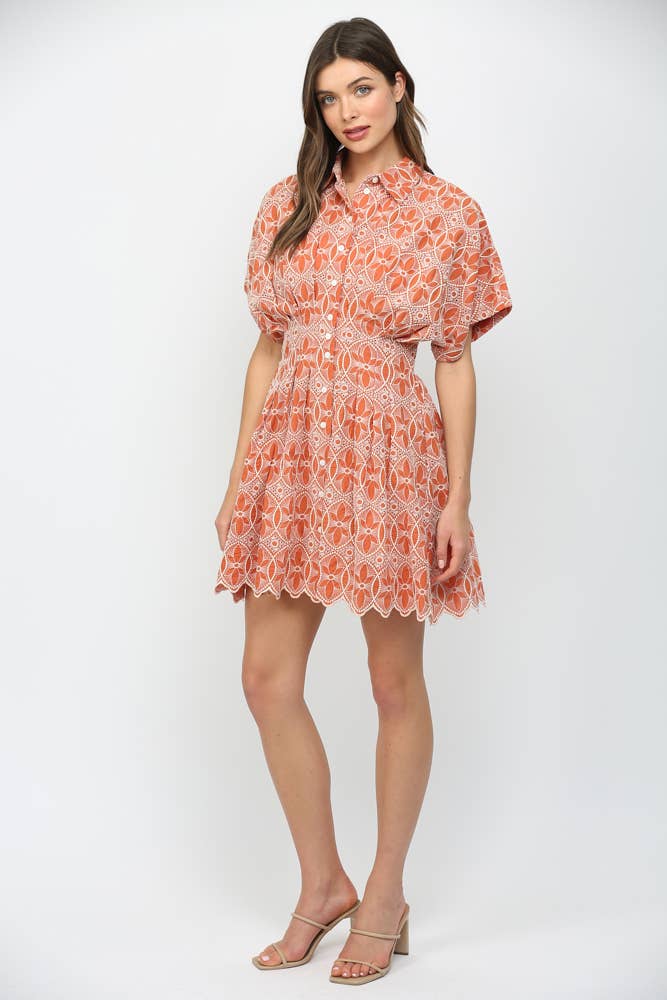 ON THE PROWL SCALLOPED HEM DRESS