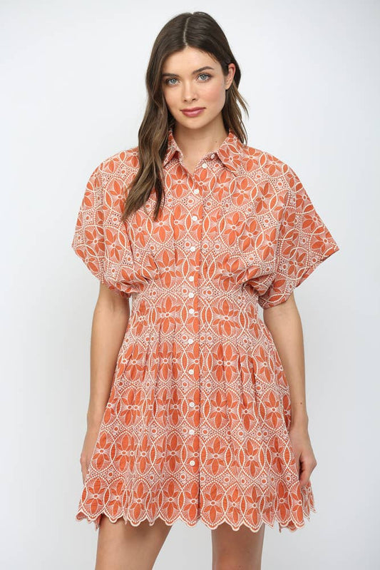 ON THE PROWL SCALLOPED HEM DRESS
