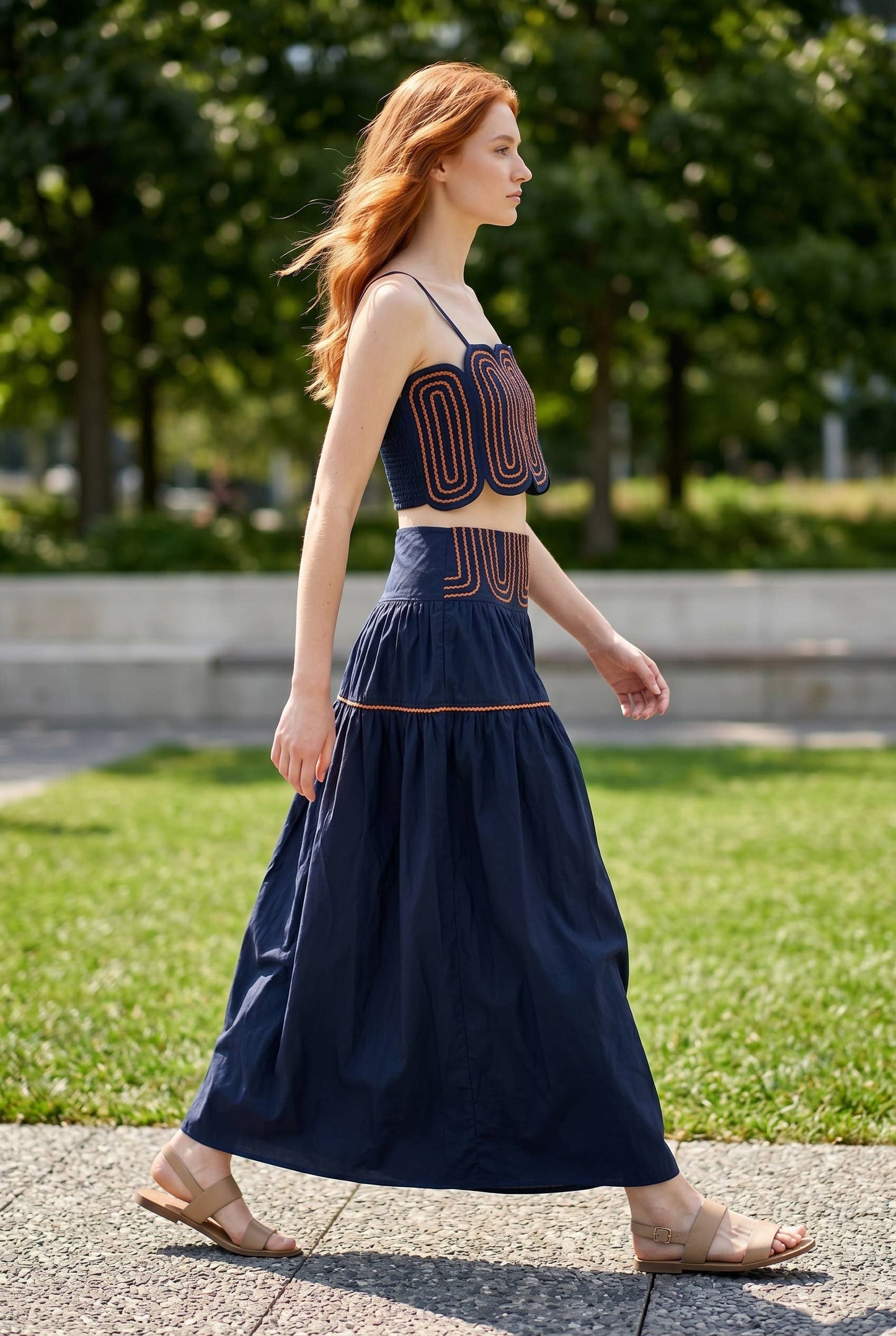 The Lucy Set, NAVY/ORANGE