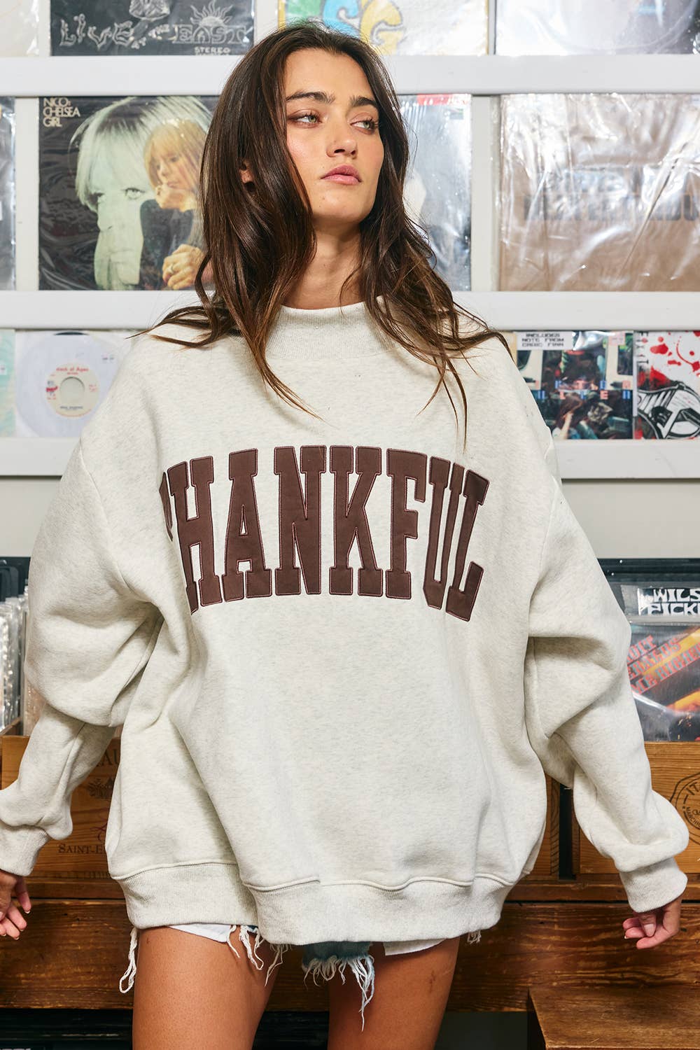 THANKFUL Mock Neck Sweatshirt