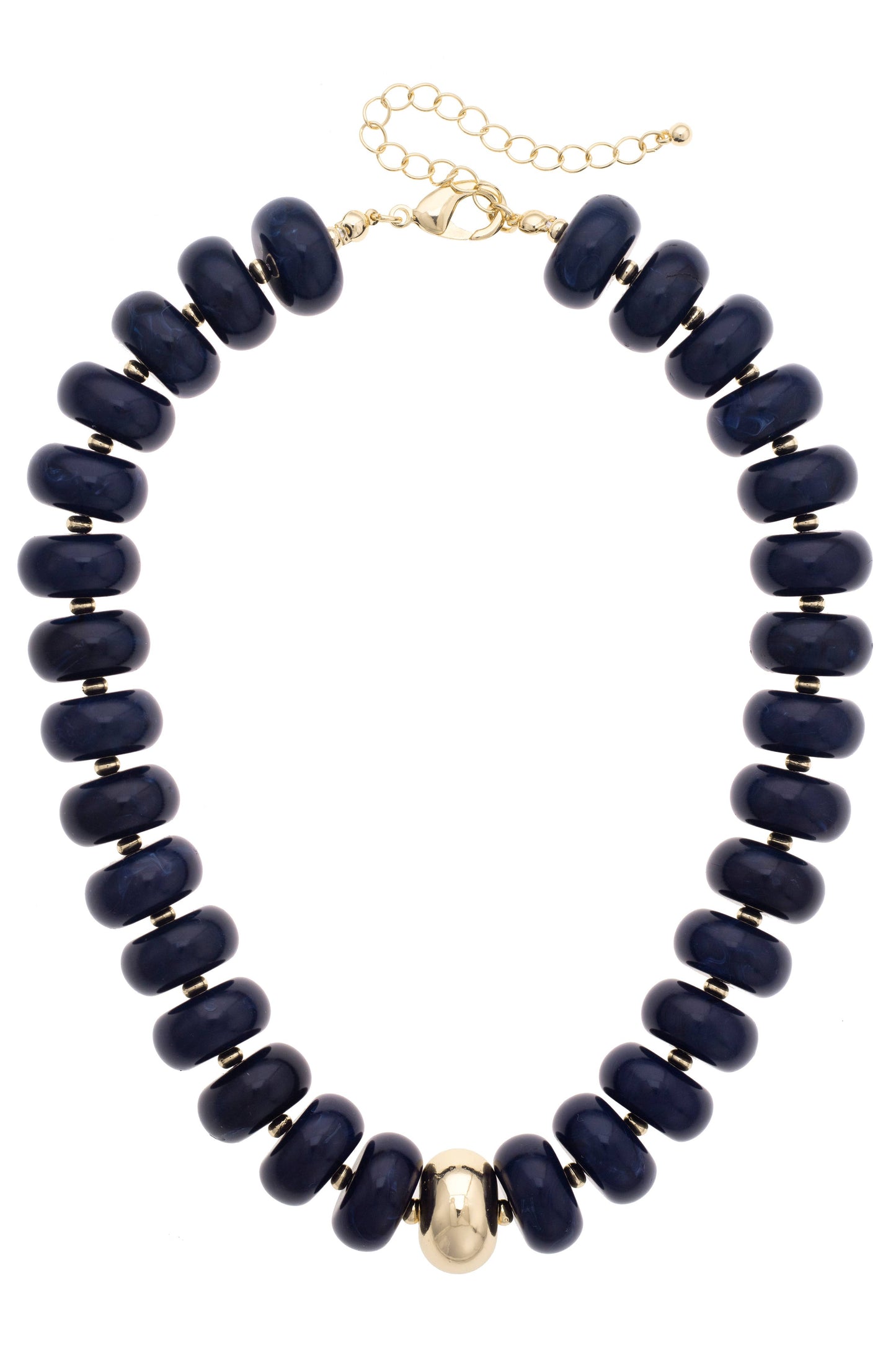 San Sebastián Beaded Resin Necklace: Navy