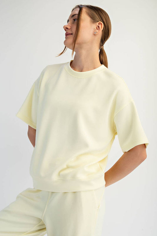 Lena Modal Scuba Top, Lemon