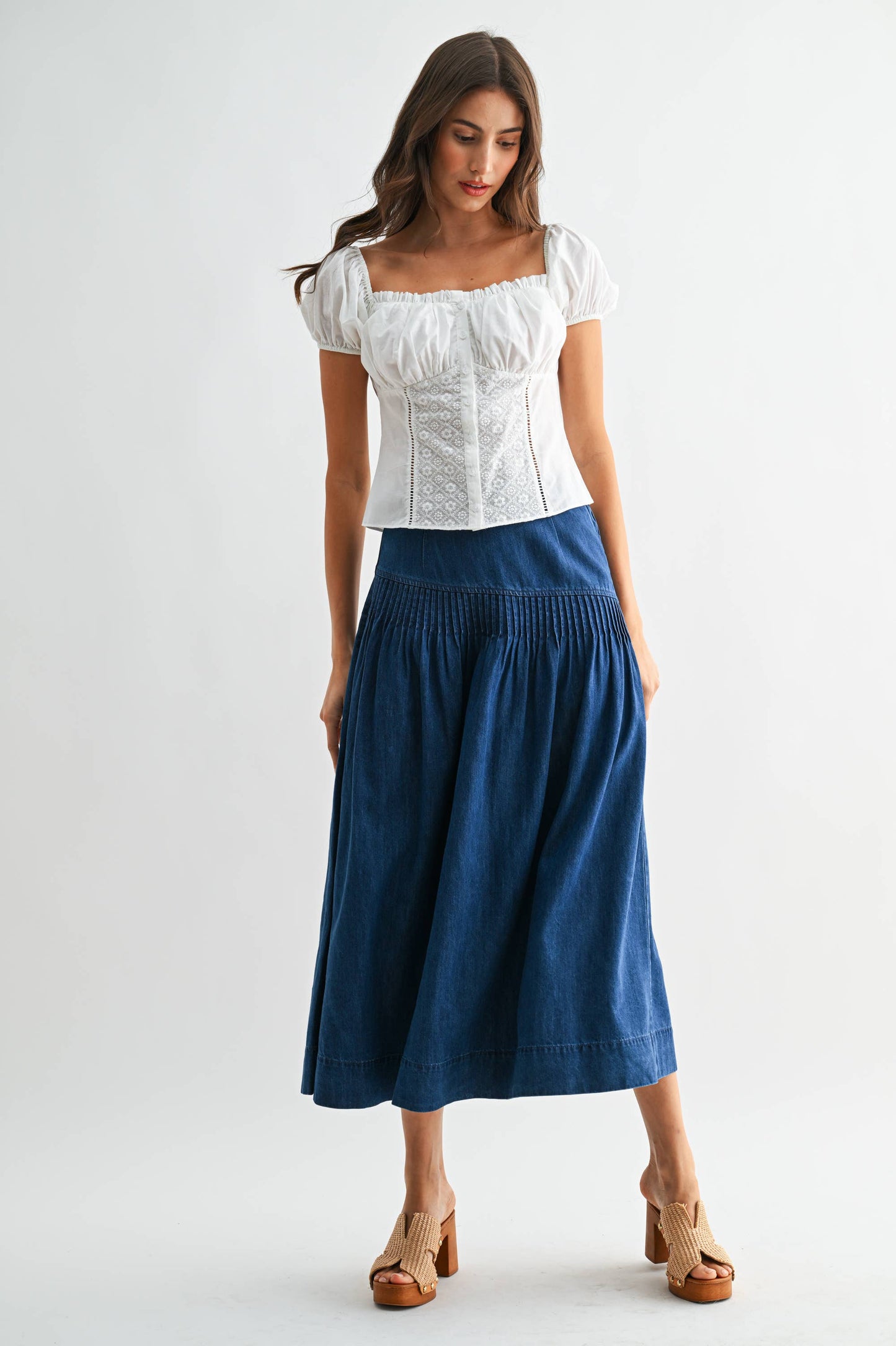 KIMBERLY EMBROIDERED PUFF SLEEVE BLOUSE