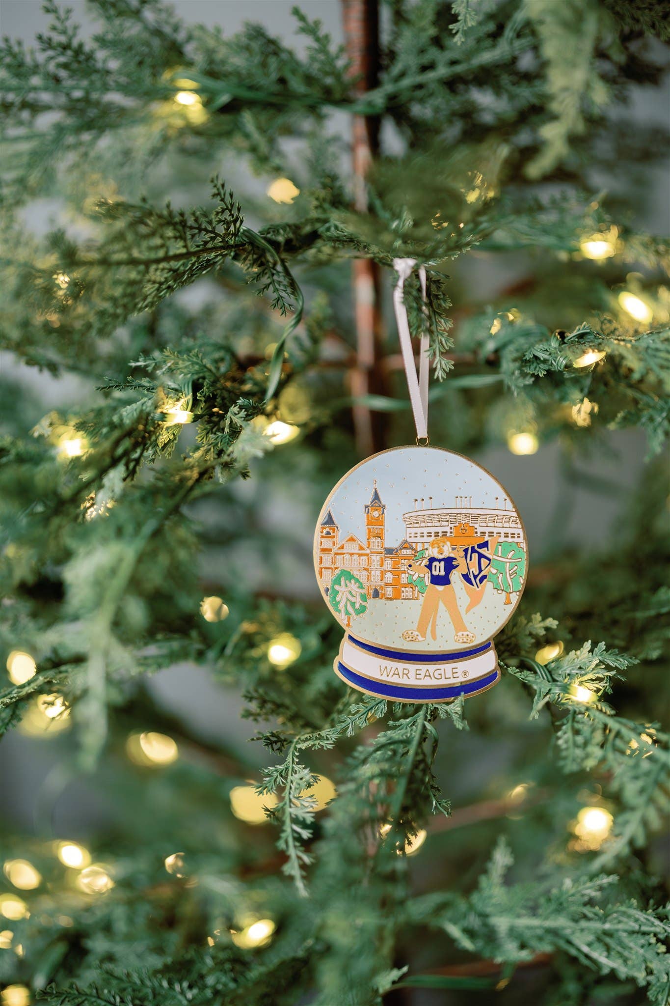 Enamel Auburn University Snow Globe Ornament