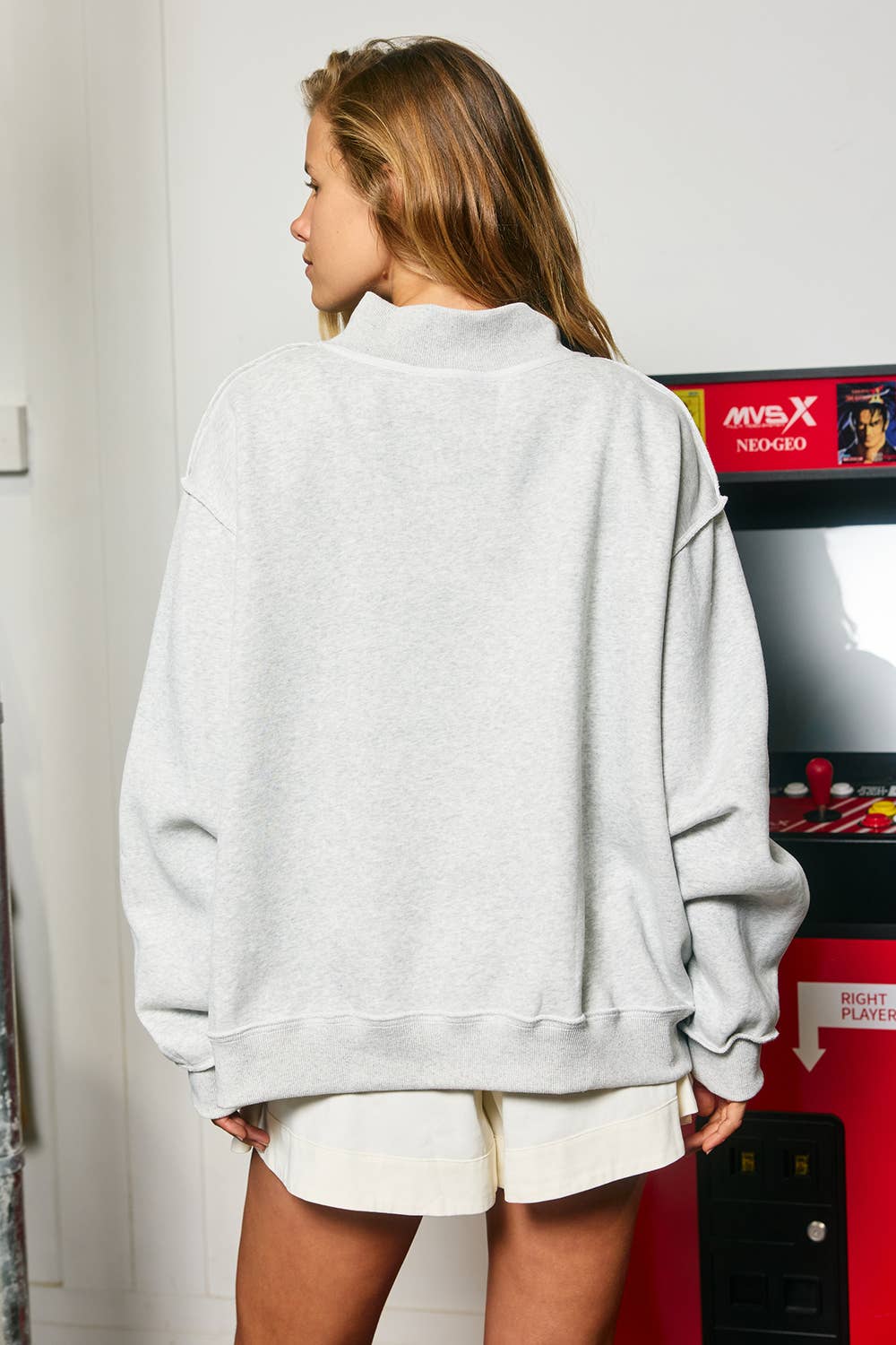 BOY MOM Reversible Mock Neck Sweatshirt