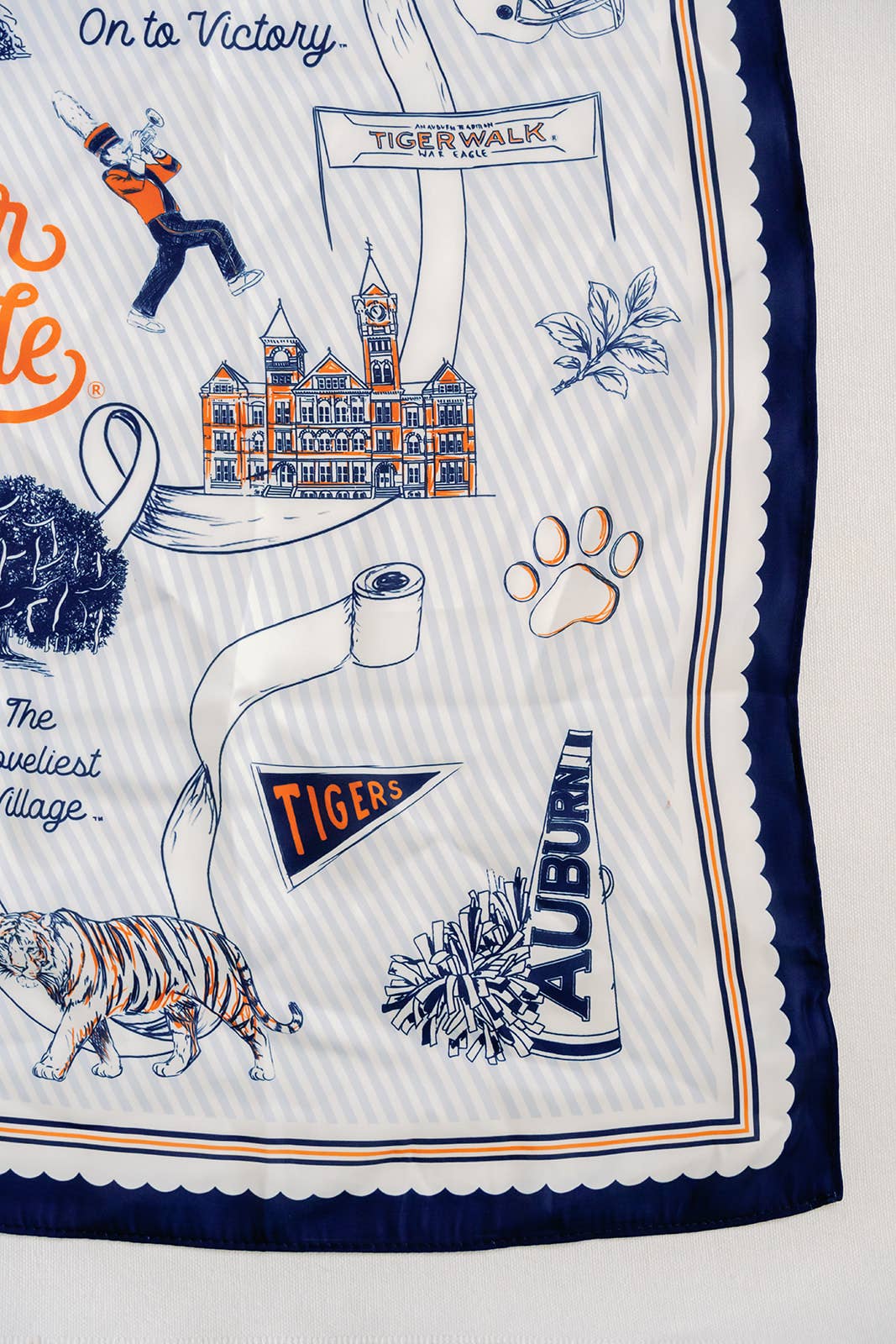 Auburn University Striped Silk Scarf